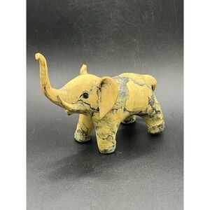 Vintage Crushed Oyster Shell Elephant- Trunk Up Is Good Luck! 5.25" T Decorative